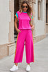 Geometric Block Pattern Trim Detail Pant Set