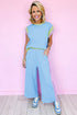 Geometric Block Pattern Trim Detail Pant Set