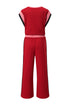 Geometric Block Pattern Trim Detail Pant Set