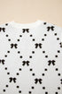 Geometric Bow Print Side Button Sweater Vest