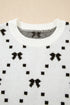 Geometric Bow Print Side Button Sweater Vest
