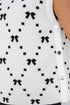 Geometric Bow Print Side Button Sweater Vest