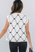 Geometric Bow Print Side Button Sweater Vest