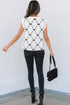 Geometric Bow Print Side Button Sweater Vest