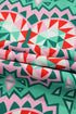 Geometric Butterfly Print Split Neck Short Sleeve Dress