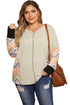 Geometric Chevron Sleeve Stretch Comfort Top