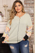 Geometric Chevron Sleeve Stretch Comfort Top