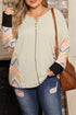 Geometric Chevron Sleeve Stretch Comfort Top