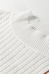 Geometric Contrast Stitch Detail Mixed Texture Mock Neck Sweater
