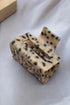 Geometric Cutout Animal Print Square Hair Claw Clip