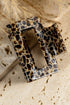 Geometric Cutout Animal Print Square Hair Claw Clip