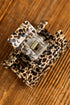 Geometric Cutout Animal Print Square Hair Claw Clip