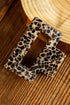 Geometric Cutout Animal Print Square Hair Claw Clip
