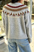 Geometric Detail Round Neck Alpine Inspired Layering Sweater