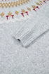 Geometric Detail Round Neck Alpine Inspired Layering Sweater