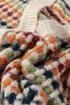 Geometric Diamond Pattern Button Down V Neck Knit Cardigan