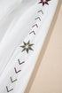 Geometric Embroidered Eyelet Button Front Collared Shirt