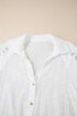 Geometric Embroidered Eyelet Button Front Collared Shirt