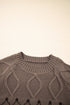 Geometric Fair Isle Mixed Texture Crew Neck Sweater