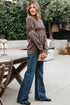 Geometric Fair Isle Mixed Texture Crew Neck Sweater