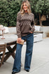Geometric Fair Isle Mixed Texture Crew Neck Sweater