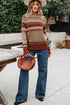 Geometric Fair Isle Pattern Crew Neck Sweater