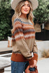 Geometric Fair Isle Pattern Crew Neck Sweater