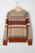Geometric Fair Isle Pattern Crew Neck Sweater