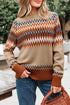 Geometric Fair Isle Pattern Crew Neck Sweater