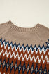 Geometric Fair Isle Pattern Crew Neck Sweater