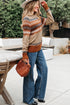 Geometric Fair Isle Pattern Crew Neck Sweater