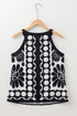 Geometric Floral Pattern Sleeveless High Neck Tank