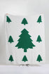 Geometric Holiday Tree Print Soft Plush Blanket