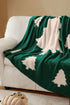 Geometric Holiday Tree Print Soft Plush Blanket