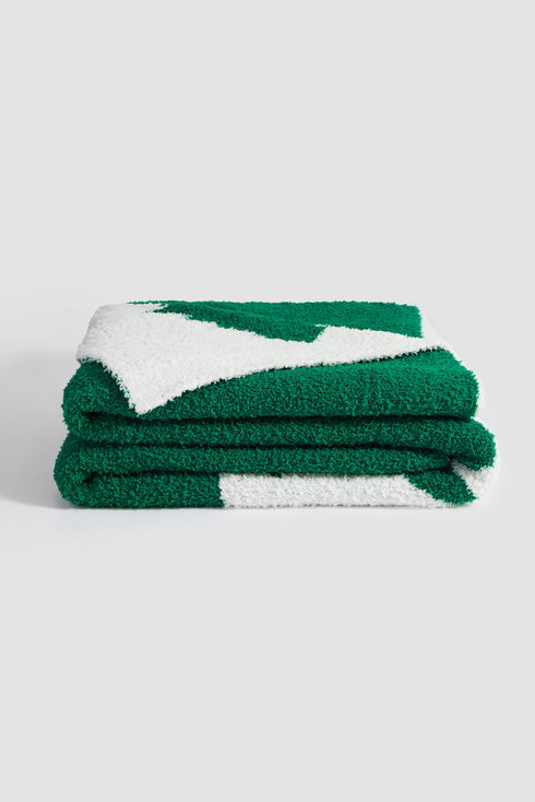 Geometric Holiday Tree Print Soft Plush Blanket