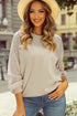 Geometric Lace Sleeve Mixed Media Raglan Top