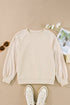 Geometric Lace Sleeve Mixed Media Raglan Top