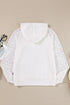 Geometric Lace Sleeve Soft Knit Pullover Hoodie