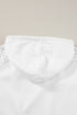 Geometric Lace Sleeve Soft Knit Pullover Hoodie