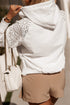 Geometric Lace Sleeve Soft Knit Pullover Hoodie