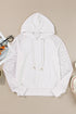 Geometric Lace Sleeve Soft Knit Pullover Hoodie