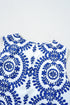 Geometric Medallion Print Pleated Sleeveless Woven Top