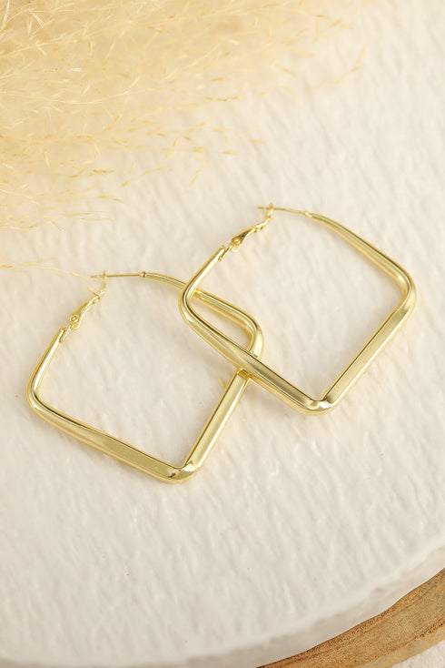 Geometric Minimalist Square Style Statement Hoop Earrings