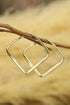 Geometric Minimalist Square Style Statement Hoop Earrings