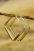 Geometric Minimalist Square Style Statement Hoop Earrings