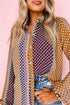 Geometric Mixed Print Collared Button Down Shirt
