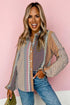 Geometric Mixed Print Collared Button Down Shirt
