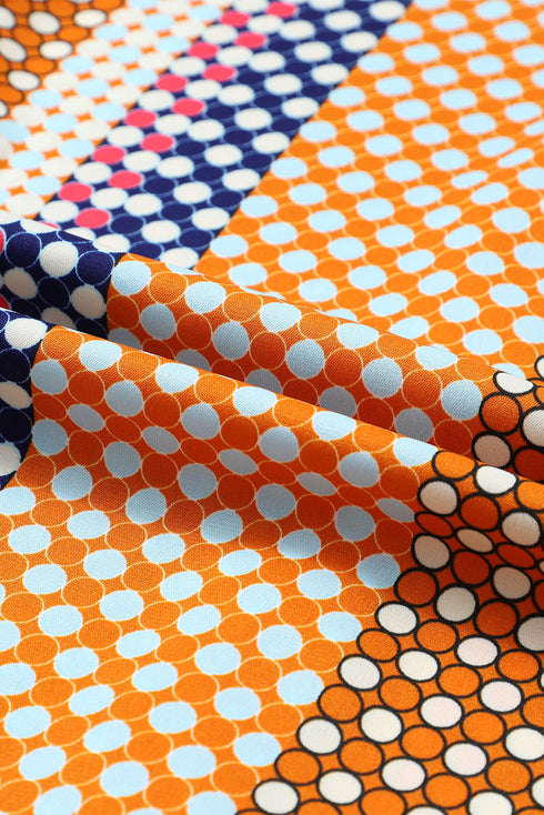 Geometric Mixed Print Collared Button Down Shirt