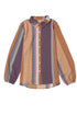 Geometric Mixed Print Collared Button Down Shirt