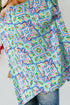 Geometric Mosaic Print Open Front Woven Kimono